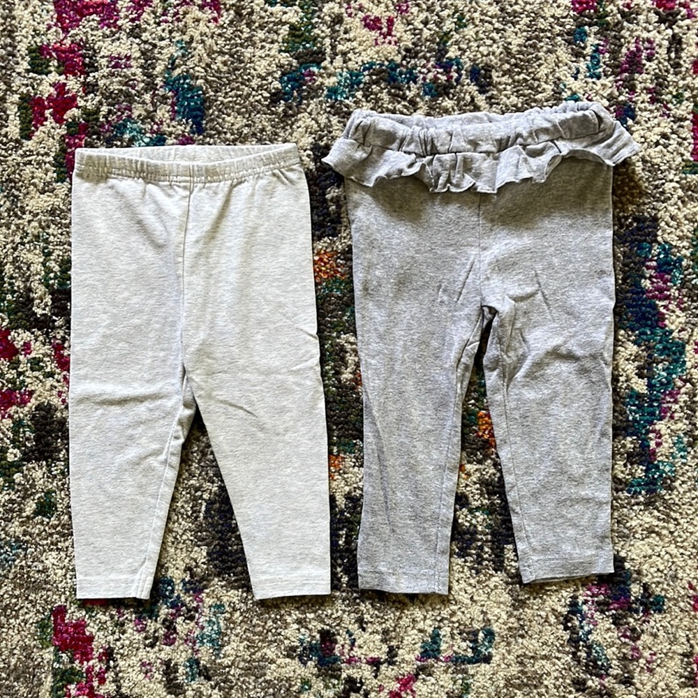 Lot of (2) Grey Carter’s Leggings Girls Size 18 mos